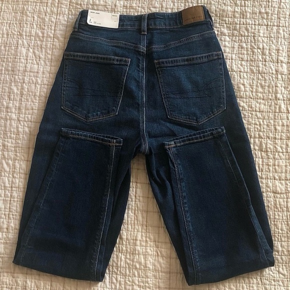 AE Dark Wash High Rise Mom Jeans - Picture 2 of 4